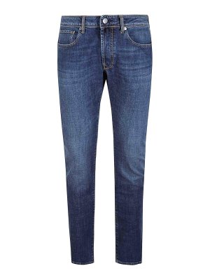 INCOTEX BLUE DIVISION: straight leg jeans - 5 Tasche In Cotone Denim Stretch