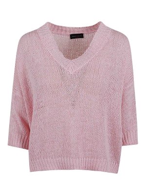 ROBERTO COLLINA: U-Boot-Ausschnitt - U-Boot-Pullover - Rosa