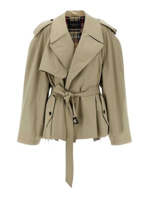 BALENCIAGA: trench coats - Cropped Trench Coat