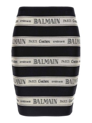 Balmain: Faldas media pierna y semilargas - Falda Semilarga - Nastro Balmain