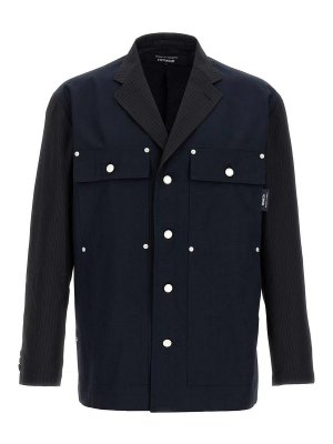 COMME DES GARÇONS HOMMES PLUS: casual jackets - Pinstripe Blazer