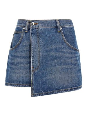 Alexander Mcqueen Denim Mini Skirt - Light Blue