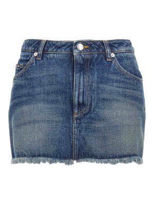 スカート ALEXANDER MCQUEEN Denim Mini Skirt Alexander Mcqueen Kickback Denim Skirt Alexander McQueen