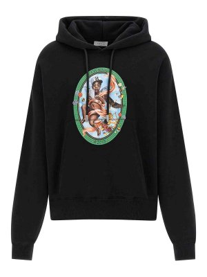 OFF-WHITE: Sweatshirts & Sweaters - Fresco Oval Hoodie