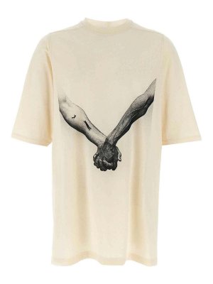 RICK OWENS: Tシャツ - Tシャツ - ベージュ