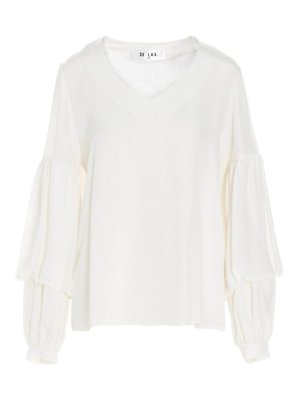 DI.LA3 PARI': shirts - Puff-Sleeve Silk Shirt