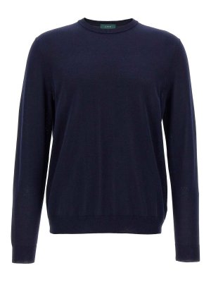 Tシャツ・カットソー BALLANTYNE SS25 'R Neck' sweater (B2W03518C23 13736) Ballantyne R Neck Sweater - Blue - Men | B2W03518C2313736