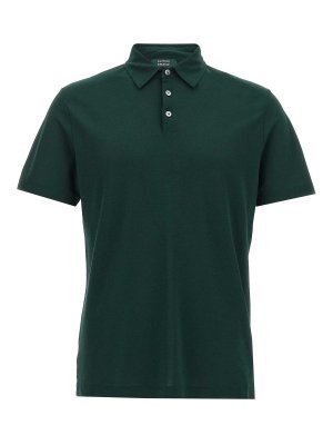 Tシャツ・カットソー DONDUP SS25 POLO SHIRT (UT122 M00699U PTR 632) Regular-fit polo shirt in cotton crepe for men, green | Dondup