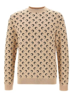 MARINE SERRE: Suéteres con cuello pico - Suéter Cuello Redondo - Moon