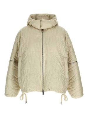 MONCLER: Kurze Daunenjacken - Blazer - Weiß