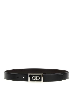 FERRAGAMO: cinture - Gancini Reversible Belt