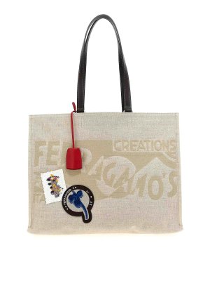 FERRAGAMO: クロスボディバッグ - クロスボディバッグ - ベージュ