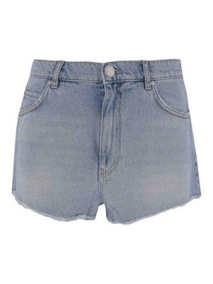 ショートパンツ WOOLRICH Woman Short Blue CFWWSH0043FRUT3043 3989 Women's Garment-Dyed Linen-Blend Bermuda Shorts blue