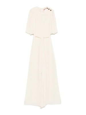 Twinset Pleated Jumpsuit - White - Women | 251TP205012143