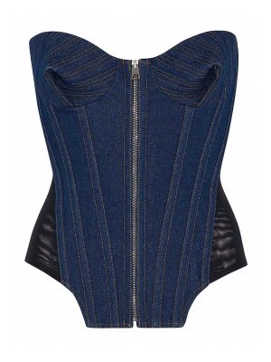 JEAN PAUL GAULTIER: Tops & Tank tops - The Bi-Material Denim Corset