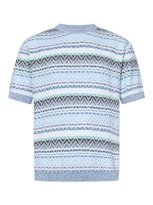 Tシャツ・カットソー ZANONE SS25 Linen cotton t-shirt (810184Z1353 Z0913) Zanone Linen Cotton T-Shirt - Blue - Men | 810184Z1353Z1222