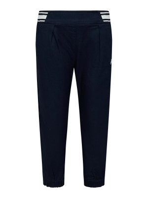 MONCLER JR: Trousers Shorts - Navy Blue Stretch Cotton Baby Trousers