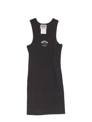 MOSCHINO JEANS: knee length dresses - Logo rib dress