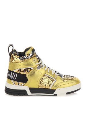 MOSCHINO: Chaussures de sport - Baskets - Or