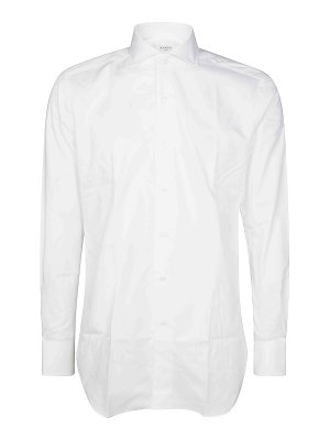 【ETRO】 white cotton shirt （関税送料込） Etro Stretch Cotton Shirt - Blue - Men | MRIB000599SAEB9X0883