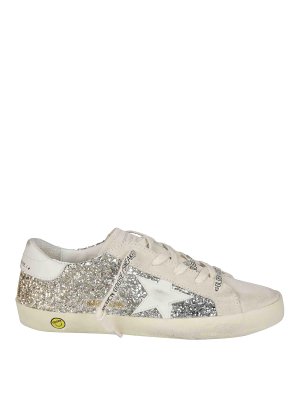 GOLDEN GOOSE: trainers - Super Star Glitter Upper Suede
