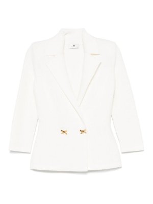 ジャケット Elisabetta Franchi KNITTED BLAZER WITH JEWEL BOW Women's knitted jacket mk64s51e2 Black | Caposerio.com