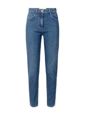 ELISABETTA FRANCHI: bootcut jeans - Cotton Jeans With Rhinestones