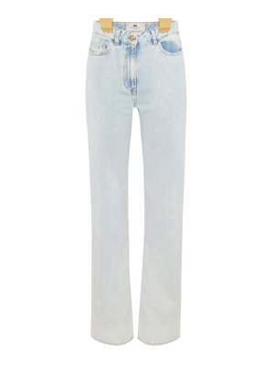 ELISABETTA FRANCHI: straight leg jeans - Cotton Denim Trousers With Braces