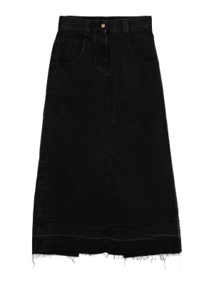 Palm Angels: Knee length skirts & Midi - Long Denim Split Skirt