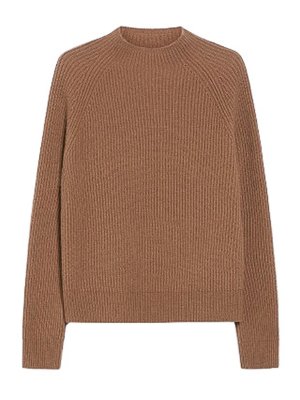 S MAX MARA: Strickpullover mit Rundhalsausschnitt - Rundhalspullover - Camel