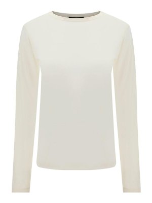 FABIANA FILIPPI: Strickpullover mit Rundhalsausschnitt - Rundhalspullover - Creme