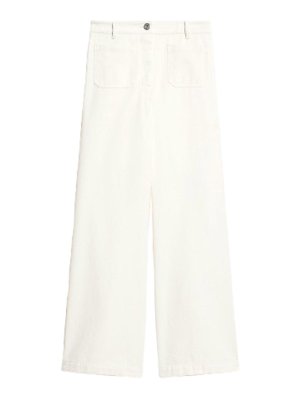 パンツ PATOU Women Pants TR0450074001W White Patou Large Belt Trousers - White - Women | TR0450074001W