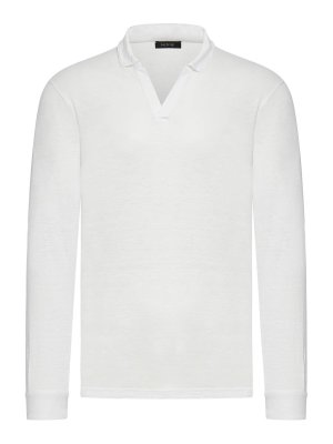 NOME: polo shirts - Long-Sleeved Linen Polo