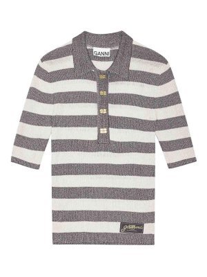 GANNI: ポロシャツ - ポロシャツ - ヌードカラー