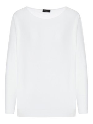 ROBERTO COLLINA: Suéteres con cuello pico - Suéter Cuello Redondo - Blanco