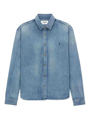 SAINT LAURENT: shirts - Cassandre Denim Shirt Day Blue