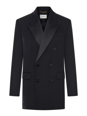 SAINT LAURENT: casual jackets - Wool Grain De Poudre Jacket