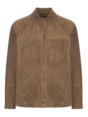 SALVATORE SANTORO: leather jacket - Suede Overshirt