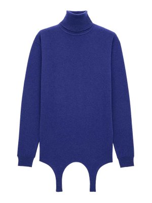 SAINT LAURENT: Turtlenecks & Polo necks - Cashmere Turtleneck Pullover With Garter Belt