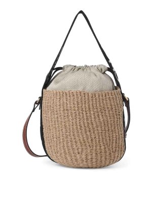 CHLOE': blankets & throws - Small Basket Bag In Natural Fibers