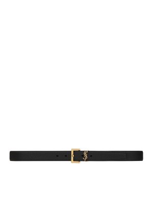 SAINT LAURENT: belts - Cassandre Hammered Leather Belt
