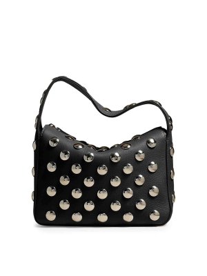 【Balmain】1945 SOFT MOON BAG-GRID QUILTED NYLON◆EN1BQ954TN NOIR Balmain 1945 SOFT MOON BAG-GRID QUILTED NYLON