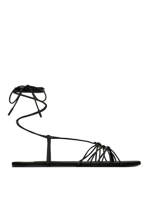 SAINT LAURENT: sandals - Babylone Smooth Leather Sandals