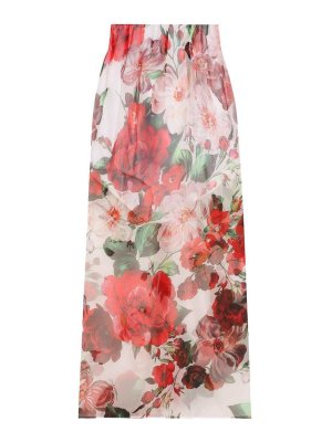 スカート Dolce & Gabbana Fiorata' Multicolor Cotton Skirt Floral gathered cotton midi skirt in multicoloured - Dolce