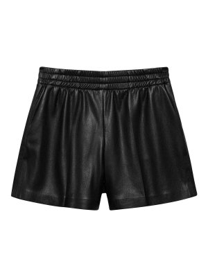 Federica Tosi Leather shorts - Black - Women | SH0180V0002