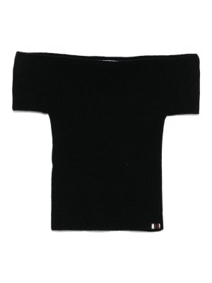 EXTREME CASHMERE: Escotes barcos - Suéter Con Escote Barco - Negro