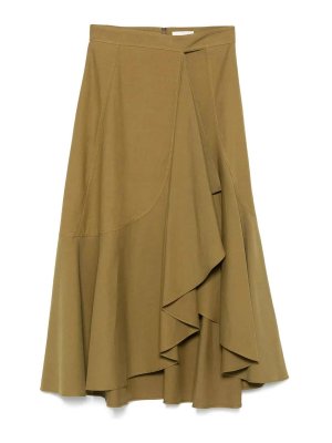スカート ALEXANDRE VAUTHIER Velvet midi skirt Green 233SK1952 Alexandre Vauthier Velvet midi skirt | 233SK1952UNDERWOODGREEN