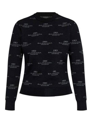BALENCIAGA: Suéteres con cuello pico - Suéter Cuello Redondo - Negro