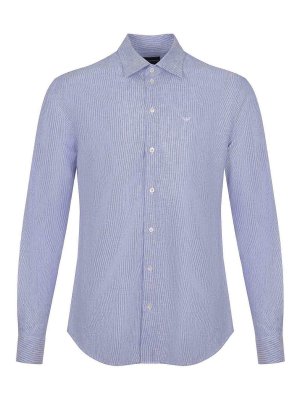 EMPORIO ARMANI: shirts - Shirt in  Linen Blend