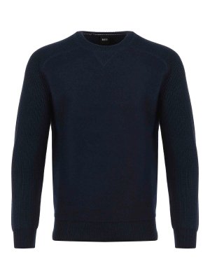 Hugo Boss: Suéteres con cuello pico - Suéter Cuello Redondo - Azul